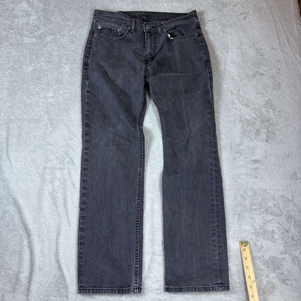 Levi's Jeans Men 32x30 (Fits 32x29) 514 Straight Fit Black Stretch Denim